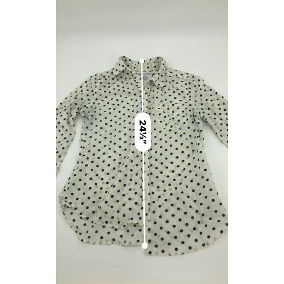 SO Sheer Women’s Button Down White Black Polka Down Top Size Medium - Picture 6 of 6
